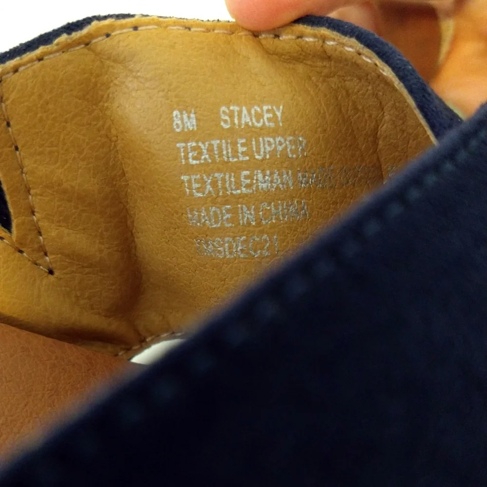 Tommy Bahama Stacey Navy Blue Criss-Cross Fabric Espadrille Wedge Sandals Beachy - Picture 8 of 8